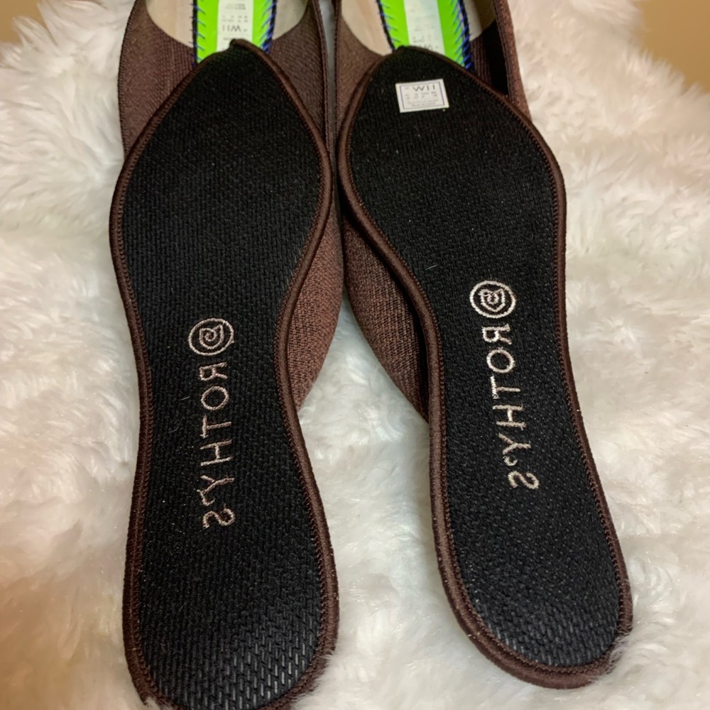 Rothys Ladies The Point Truffle Python Brown Flat… - image 3